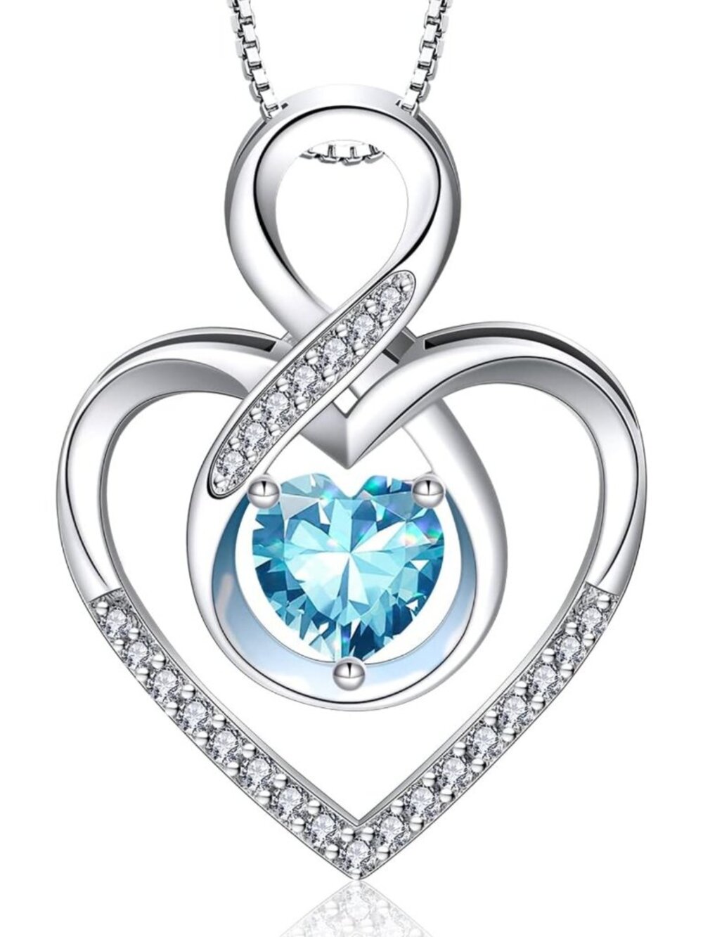 Sterling Silver Infinity Heart Necklace - Perfect Gift for Women, Moms & Sisters